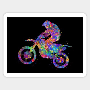 Motocross dirt bike watercolor art Sticker